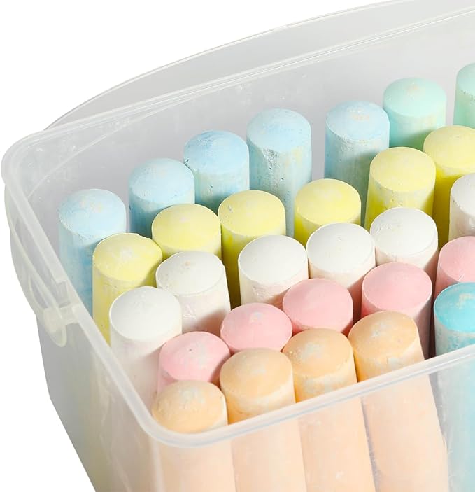 novelinks Sidewalk Chalk Set 108 Pack 10 Color Washable Non-Toxic Drawing Set For Schools Durable Jumbo Drawing Chalk for Outdoor Art Play