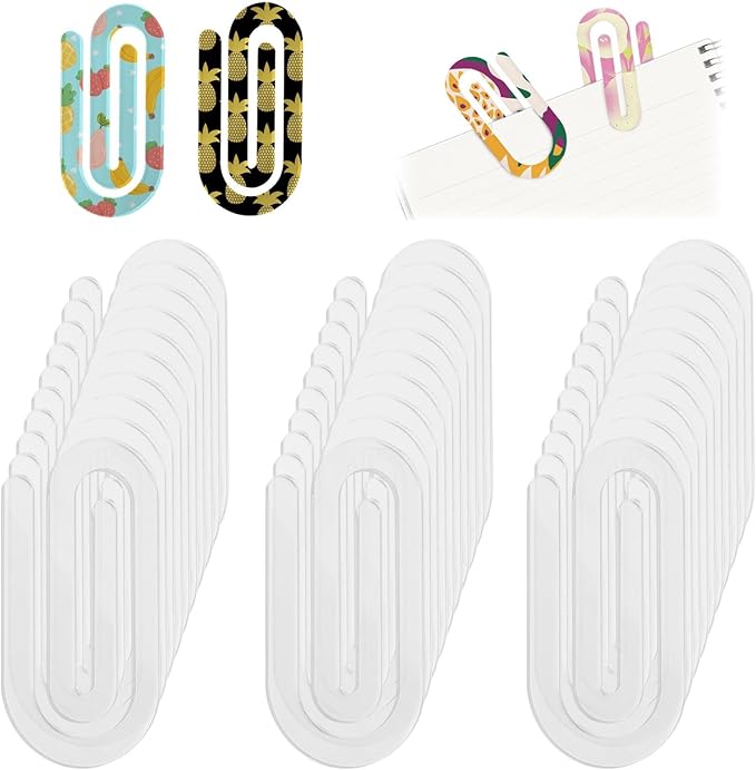 30PCS Jumbo Sublimation Blanks Acrylic Paper Clips - 4x2in Large Bookmark, Office School Supplies, DIY Customizable Organizer for Home, Classroom, Teacher Gift