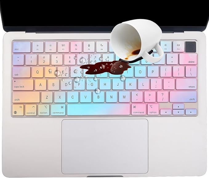 2 Pack Keyboard Cover for MacBook Pro 16" 14" M4 M3 M2 M1 Pro/Max 2023 2022 2021 A2442 A2779 A2918 A2992 A2485 A2780 A2991, 2024-2023 MacBook Air M3 M2 13.6" 15.3" A2941 A3114 A2681 A3113, US Layout