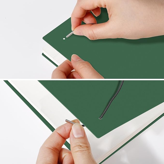 AHGXG Bullet Dotted Journal - Dot Grid Spiral Notebook B5, 140 Pages, 100 GSM Thick Paper, Waterproof Plastic Cover Journals for Bullet Journaling, Sketching, 7.6" x 10", Green