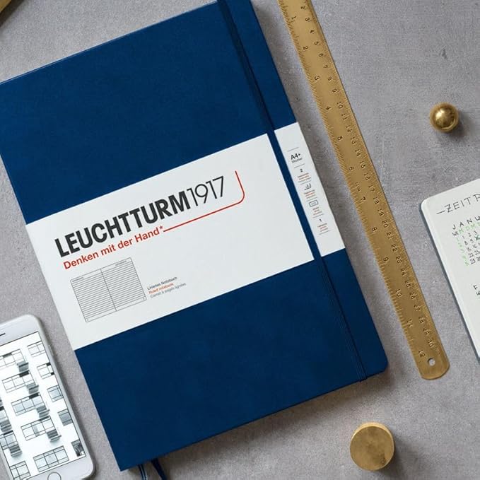 LEUCHTTURM1917 - Notebook Hardcover Medium A5-251 Numbered Pages for Writing and Journaling (Light Grey, Plain)