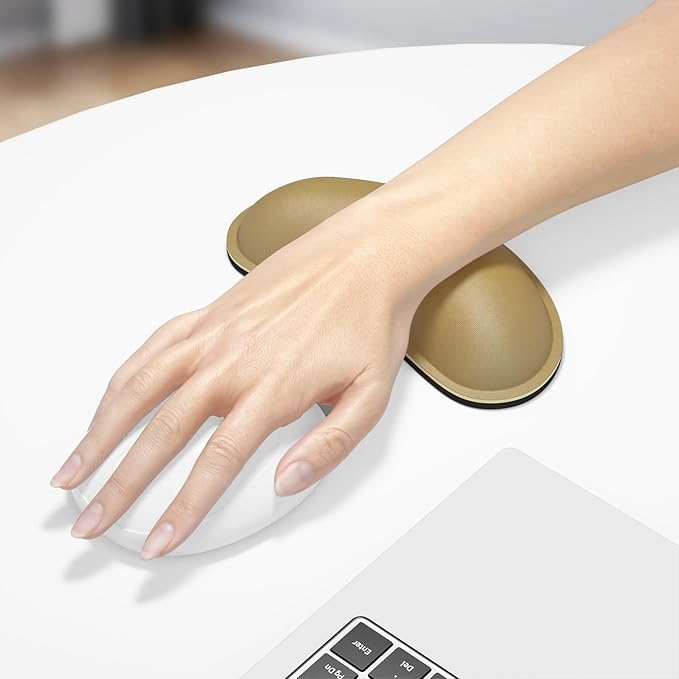 Dapesuom Mouse Wrist Rest, Ergonomic Memory Foam Mouse Wrist for Computer Desk Mats Support, Hand Rest Pad Cushion for Gaming, Office, Laptop, Men, Women, Pain Relief & Easy Typing, Leather Brown