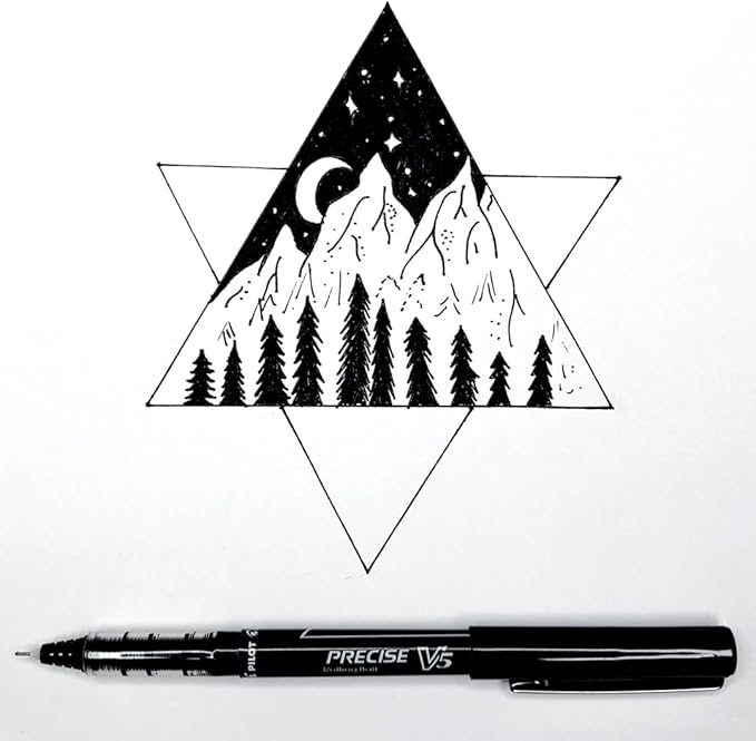 Pilot Precise V5 Rollerball Pens, Extra Fine Point 0.5 mm Black Pen, Black, Pack of 12