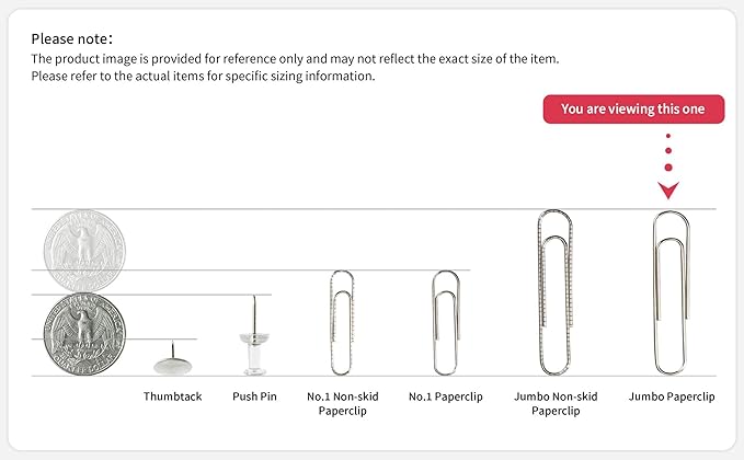 PAPERPAL Paperclips for Office School & Personal Use, Jumbo Smooth Paper Clip (2"), 1000 Large Paper Clips (10 Boxes of 100 Each), Silver