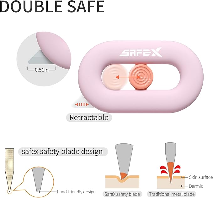 Box Cutter Retractable, Box Opener, Ceramic, Built-In Magnetic, Mini Cute, Safety, Small Box Cutter For Women, Package Opener Tool