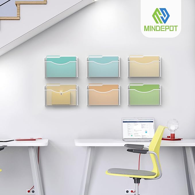 Wall File Organizer,Hanging Wall Mounted File Folder Binder Holder Mail Organizer for Office,Home and School Supplies