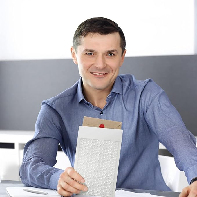 packbabol Bubble Mailers, 4x7 Inch Padded Bubble Mailers Pack of 100 Bubble Envelopes Opaque Self Seal Adhesive Waterproof Bags for Shipping and Packaging (White, 4x7-100Pc)