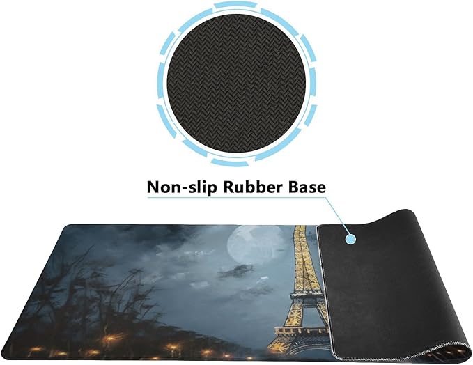 Paris Skyline Painting XXL Mouse Pad - Non-Slip Mouse Mat for Gaming & Work - Large 31.5 X 11.8 Inch Full Mouse Mouse Pad Protector