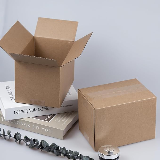 7x5x5 Inches Shipping Boxes Set of 40, Brown Corrugated Cardboard Box Literature Mailer for Packing Small Business