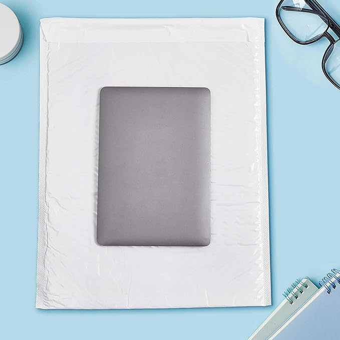 Henoyso 30 Pcs Extra Large Bubble Mailers 12 x 16 Inches Resealable Padded Envelopes Waterproof Shipping Bags Poly Padded Mailers Bulk for Mailing Packaging Small Business(White)