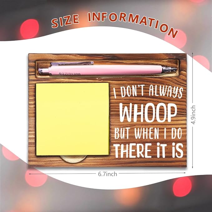 I Don't Always Whoop Sign, Thank You Appreciation Gifts for Coworkers Employee Friend, Going Away Retirement Gift for Coworkers Workmates, Funny Office Decor Self-Stick Note Pad Holders-DW07