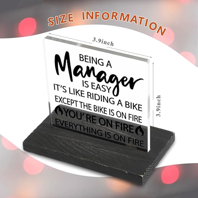Manager gifts Funny, Thank You Appreciation Gifts for Manager, funny project manager gifts, Leadership Gifts Promotion Gift for Manager, Office Home Best Manager Gifts Decorative Signs-DX337