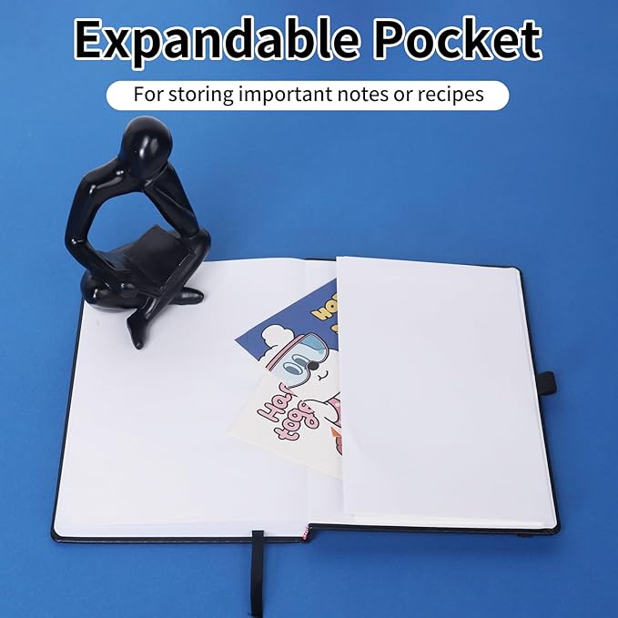 Black A5 Liend Journal Notebook, 7mm College Ruled Notepad, Journaling for Writing, Work, School, Travel and Note Taking, Hardcover 224 Pages (112 Sheets) 5.5 x 8.3 inches (8 Pack)