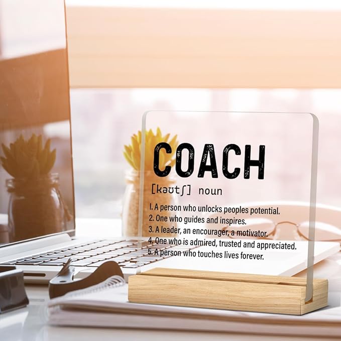 Best Coach Gift, Appreciation Gifts for Coaches, Retirement Gifts for Coaches, Coach Definition Acrylic Desk Sign Decor