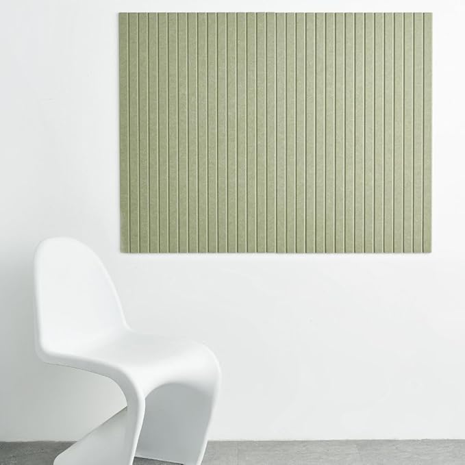 Large Cork Boards for Walls Black Felt Board Alternative - Slat Wall Paneling, Felt Bulletin Board Tiles for Office Decor, Push pin Board Office Wall Organizer -12-Pack (Sage)