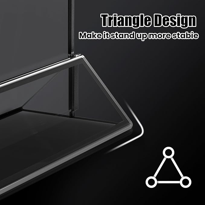 15 Pack Acrylic Sign Holder 5x7, Wedding Black Frame Table Number Holders Vertical, Clear Picture Frames Flyer Stands Tables Menu Holder, Double Photo Paper Display Holder for Party, Home, Office