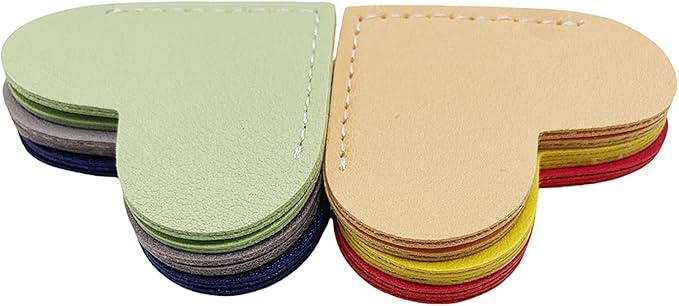 Leather Heart Bookmarks - Winjeto 6 Pieces Cute Corner Page Book Marks for Teachers Students Book Reading Lovers, for School Office Home Supplies (Sweet(6pcs))