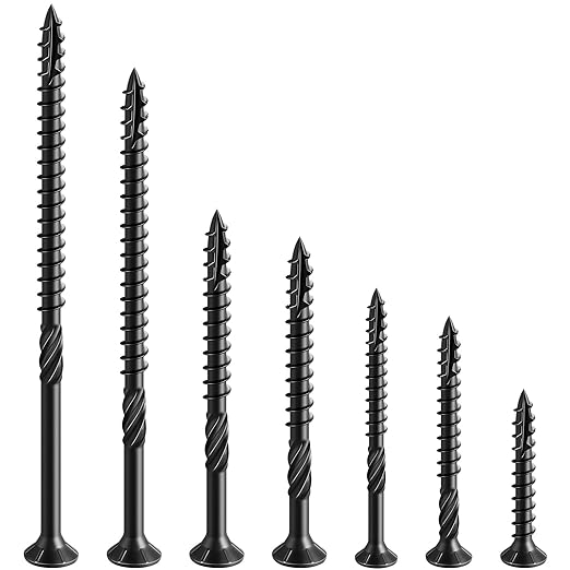#10 * 3-1/2" Black Deck Screws, (292pcs) 5 lbs.Exterior Wood Screws, Rust Resistant Epoxy Coated, Bronze, T20 Star Bit