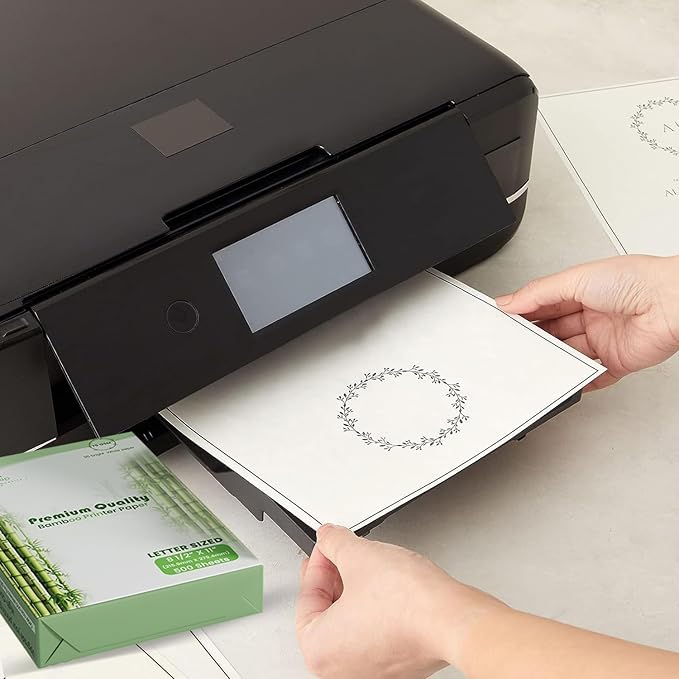 Bamboo Printer Paper - 8 1/2” x 11” - 20LB Multipurpose White Paper - Made from Bamboo Fiber, Renewable Resources, Zero Trees Used - 5 reams (2500 Sheets)