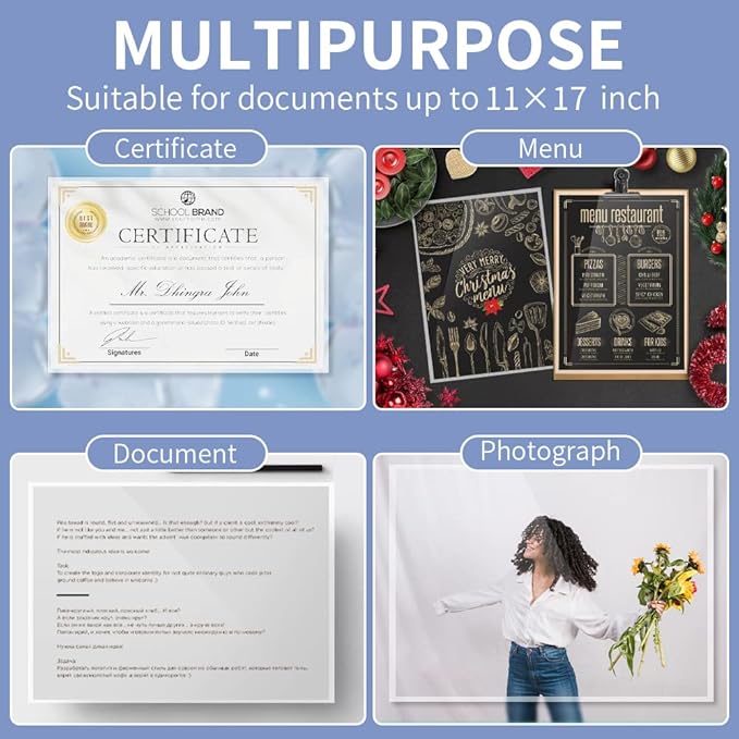 Laminating Sheets, PANDRI 200 Pack Thermal Laminating Pouches Holds 11 x 17 Inch, 3 Mil Plastic Laminator Paper 11.5 x 17.5 Inch, Clear Round Corner