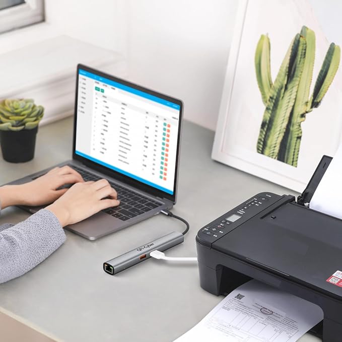 6-in-1 USB C Hub, Ethernet Multiport Adapter, USB C to HDMI Dock with 4K@60HZ HDMI, 2*USB 3.1 Gen 2, 10Gbps Data, RJ45, 100W PD for MacBook Pro/Air, Chromebook, Dell XPS, HP and More