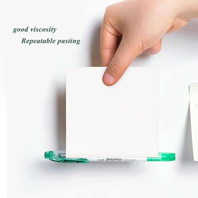 NatureTouch Sticky Notes 6 Packs, 3 x 3 Inches Adhesive Self-Stick Notes in Eye Protection Paper, Multiple Designs of Memo Pads for Reminders, Office, Home, School, Meeting, 80 Sheets/Pad,White,Blank