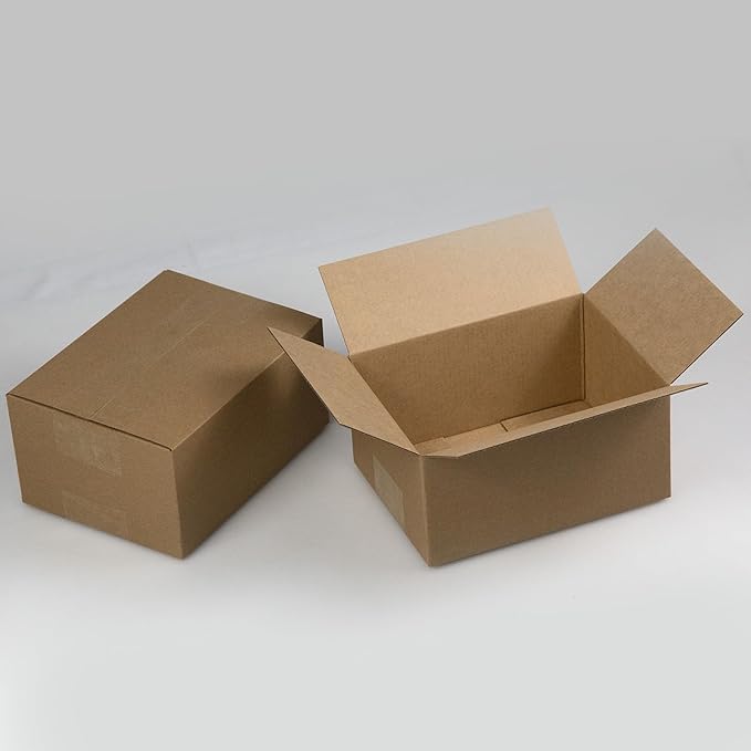 8x6x4 Inches Shipping Boxes Set of 40, Brown Corrugated Cardboard Box Literature Mailer for Packing Small Business