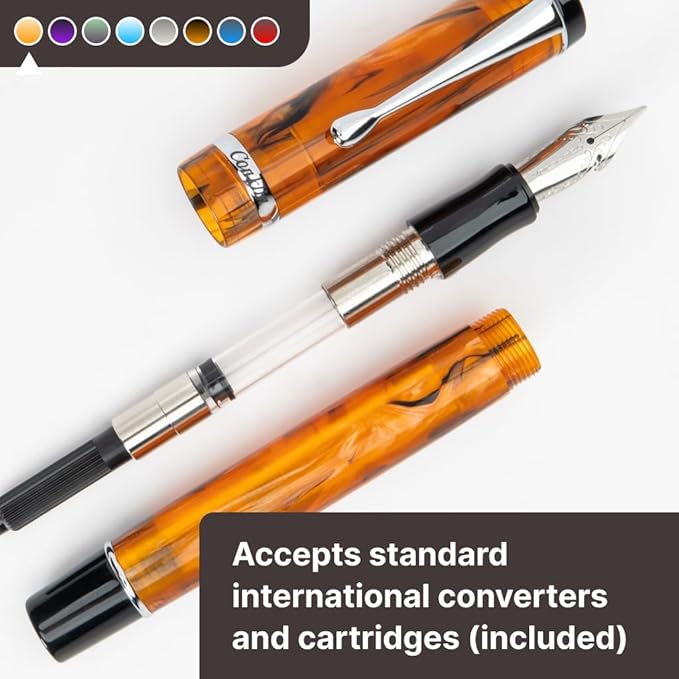 Conklin Duragraph Fountain Pen Orange Nights - Broad Nib, Elegant Writing Instrument with Bold Orange Finish
