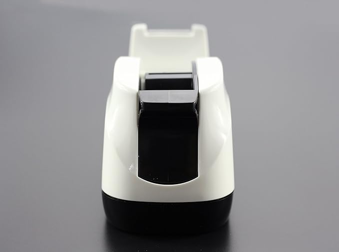 Heavy Base Nonskid Desk Tape Dispenser One-Hand Dispensing (White)