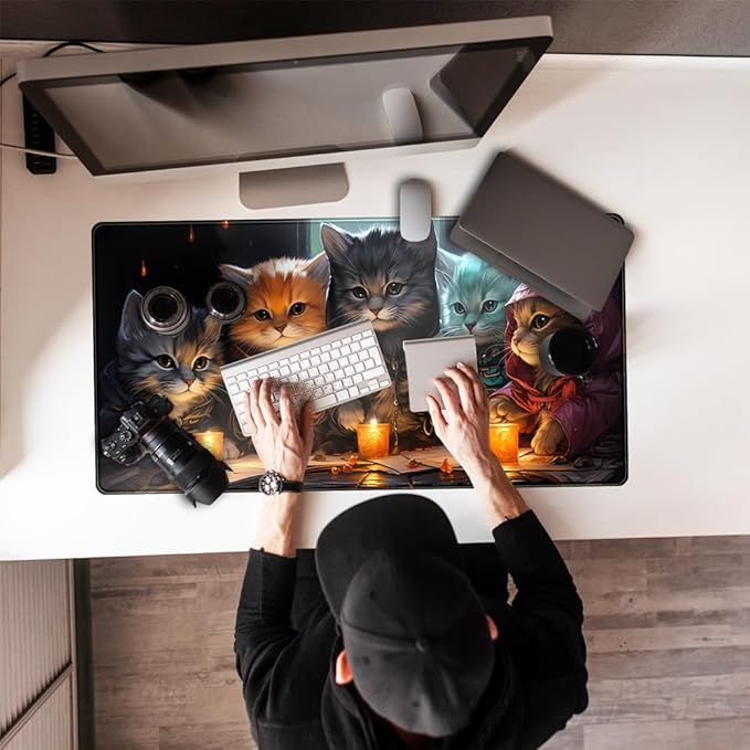 Commander Roleplay Desk Pad Mat Role Gaming XXL Big Mouse Pad Gaming Tabletop Game Gamer Gift - Mousepad XXL Laptop Computer Keyboard Pad with Stitched Edges Anti-Slip Funny Deskpad 31.5x15.7 in