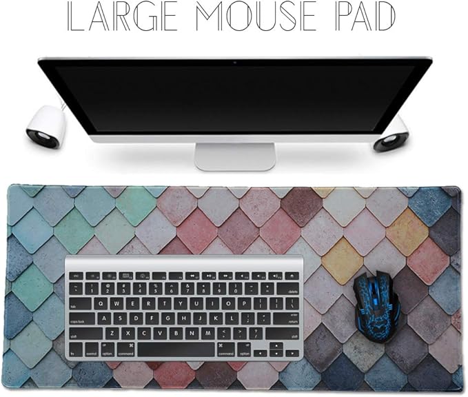 Large Mouse Pad Gaming XXL & Desk Keyboard Mat Size (35.4x15.7x0.1IN, 90x40 Xgezi)