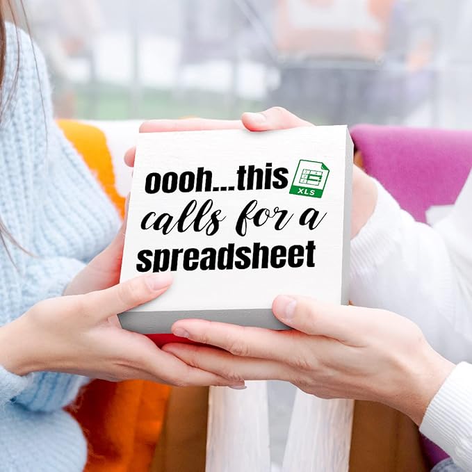 Funny Office Wood Box Sign Oooh This Calls for a Spreadsheet Wooden Block Sign Humorous Desk Décor for Home Office Table,Office Gift for Friend Coworker Employee