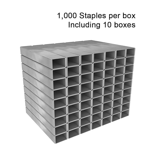Rayson 23/10 Heavy Duty Staples, Enhanced 3/8" Leg Length, 1/2" Width, 70 Sheets Capacity, 10 Boxes of 1000 (Total: 10,000)