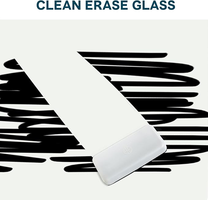 J&J worldwide Glass Dry Erase Board 6' x 4', Glass Whiteboard Magnetic, Large Frameless Glass White Boards for Walls, Includes Magnets, Marker Tray, Eraser for Office, Home, School