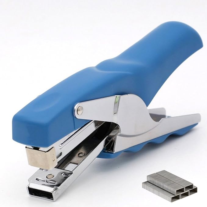 Stapler with 1000 Staples-Plier Stapler Save 60% Power,Good for Stapling at Home School or Warehouse (Blue 4 Pack)