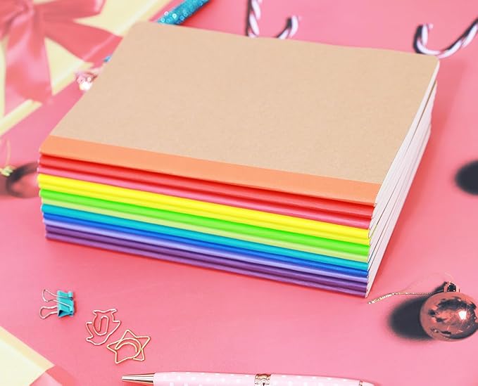 12 Pack Notebooks Lined Journal Bulk Writing Diary Planner with Thick Paper, 60 Pages, 30 Sheets, 8.3x5.5 inch for Home, Office or School Supplies, A5 Kraft Notebook
