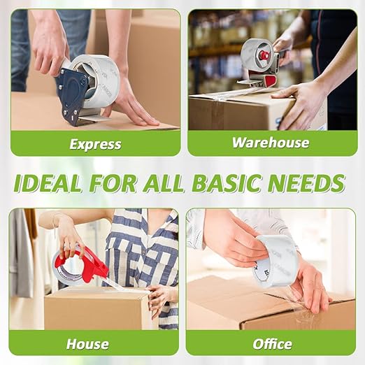 KAMOTA Packing Tape, 18 Rolls Heavy Duty Clear Packaging Tape for Shipping Packaging Moving Sealing, 1.88 inches Wide, 65 Yards Per Roll, Total 1170 Yards with 3 Dispensers