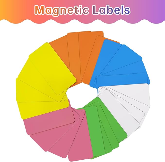 Dry Erase Magnets Set - 24 Pack - 4x2 in Whiteboard Magnetic Notes Planning Pads Labels - Small White Board Magnet Strips Name Tags for Home, Office and Classroom