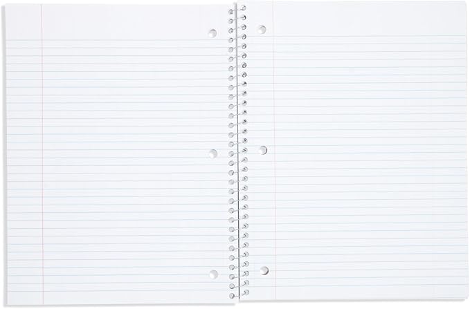 Blue Summit Pastel Spiral Notebook College Ruled, One Subject School Notebooks Spiral, Perforated Notebooks Bulk, 8 x 10.5 School Book, Paper, College Ruled, 12 Pack