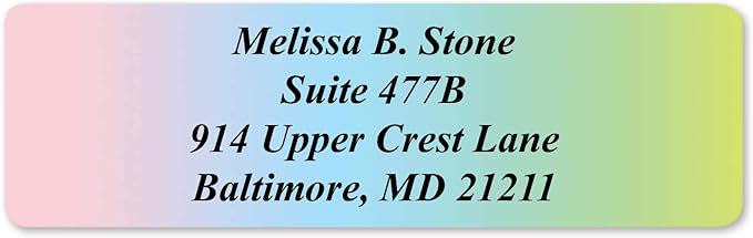 Cascading Rainbow Personalized Return Address Labels Without Dispenser - Roll of 250 Custom Stickers