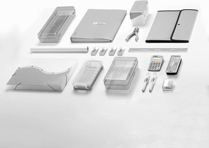 2 Inch 3 Ring Binder 2” Grey, Slant D-Ring 2 in Binder Clear View Cover with 2 Inside Pockets, Heavy Duty Colored School Supplies Office and Home Binders – by Enday