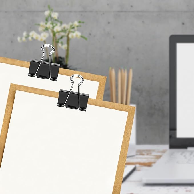 Ufmarine 40 Pcs Large Binder Clips 1.6 inch Length, Binder Clips Large for Office