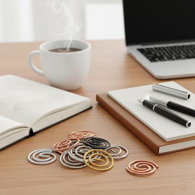 JAM PAPER Circular Paper Clips - Round Paperclips - Business Assortment - 250/Pack