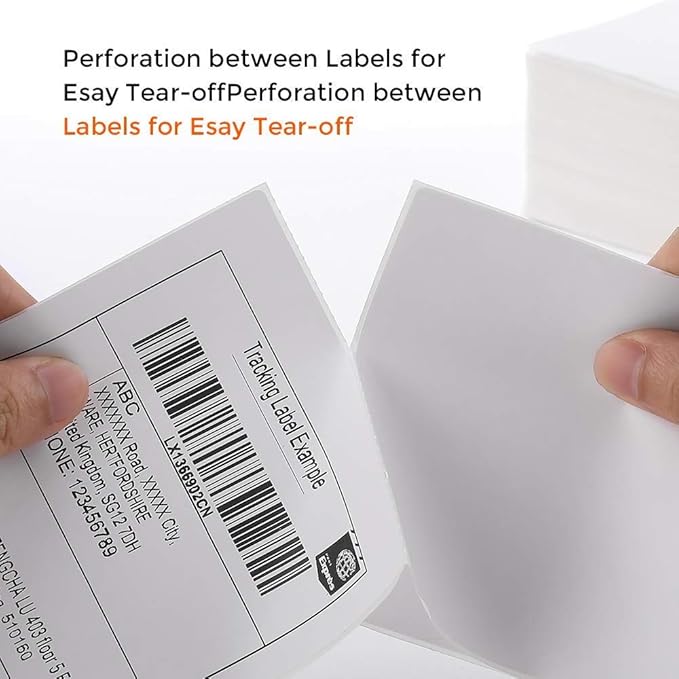 MFLABEL Fanfold 4" x 6" Direct Thermal Labels White Perforated Shipping Labels (20 Stacks)