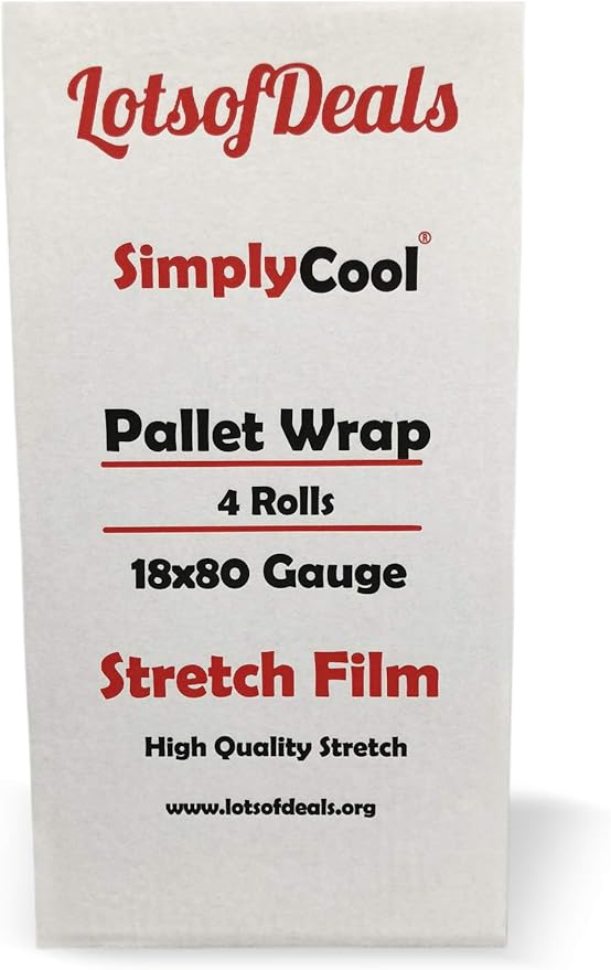 Stretch Wrap 4 Pack 17.5" x 1100 SqFt – Heavy Duty 80 Gauge (20 Micron) Shrink Wrap Rolls for Moving, Furniture, and Packing, Industrial Plastic Stretch Film, Pallet Wrap & Shrink Film Roll