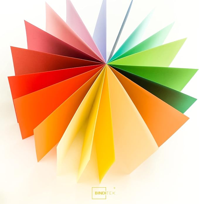 Binditek 100 Pack Grain Texture Paper Binding Presentation Covers, 8.5 x 11 Inches, 13Mil, 90lb, Un-Punched, Letter Size, Red, Office Supplies