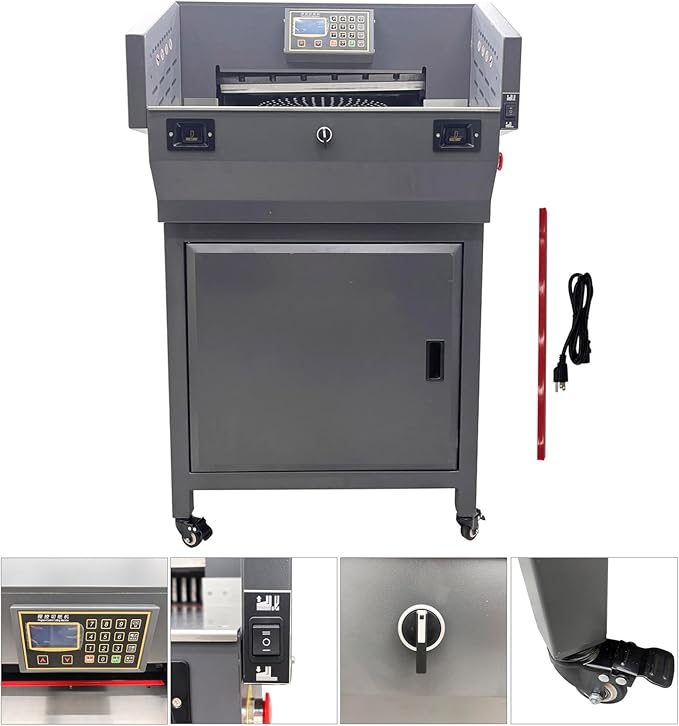 INTSUPERMAI Electric Paper Cutter Heavy Duty Paper Trimmers Guillotine with 40-460mm 1.57-18.11inch Cutting Size Digital Numerical Control Commercial Paper Stack Cutter Trimmer for Paper Cutting 110V