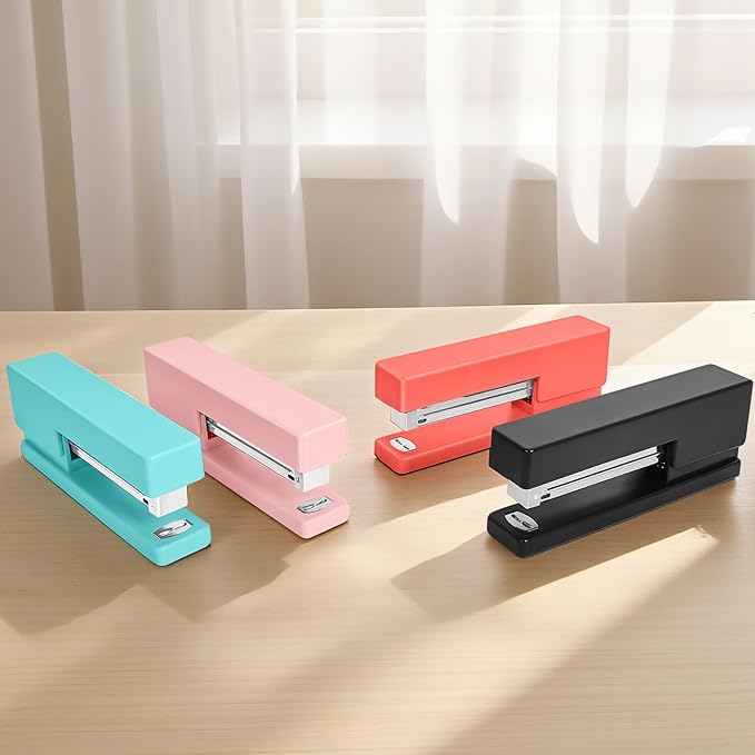Office Desktop Stapler - 25 Sheet Capacity with 830 Staples and Staple Remover,Staplers for Desk,Non-Slip for School, Home, Black
