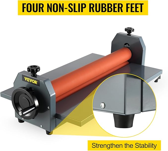 VEVOR 29.5 Inch Cold Laminator Machine 10mm Manual Vinyl Photo Film Cold laminator Hand Crank Pressure Cold Roll laminator(29.5 Inch)