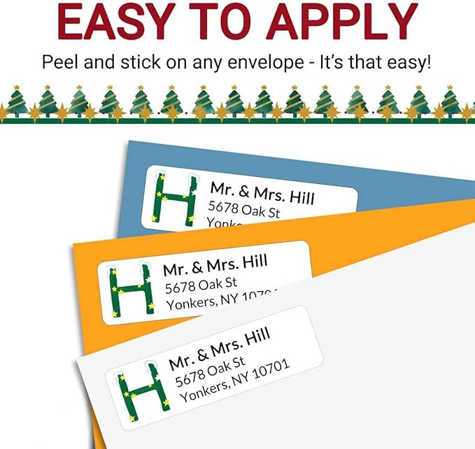 Personalized Return Address Labels - Custom Address Labels with Monogram (Everwhite Greetings)